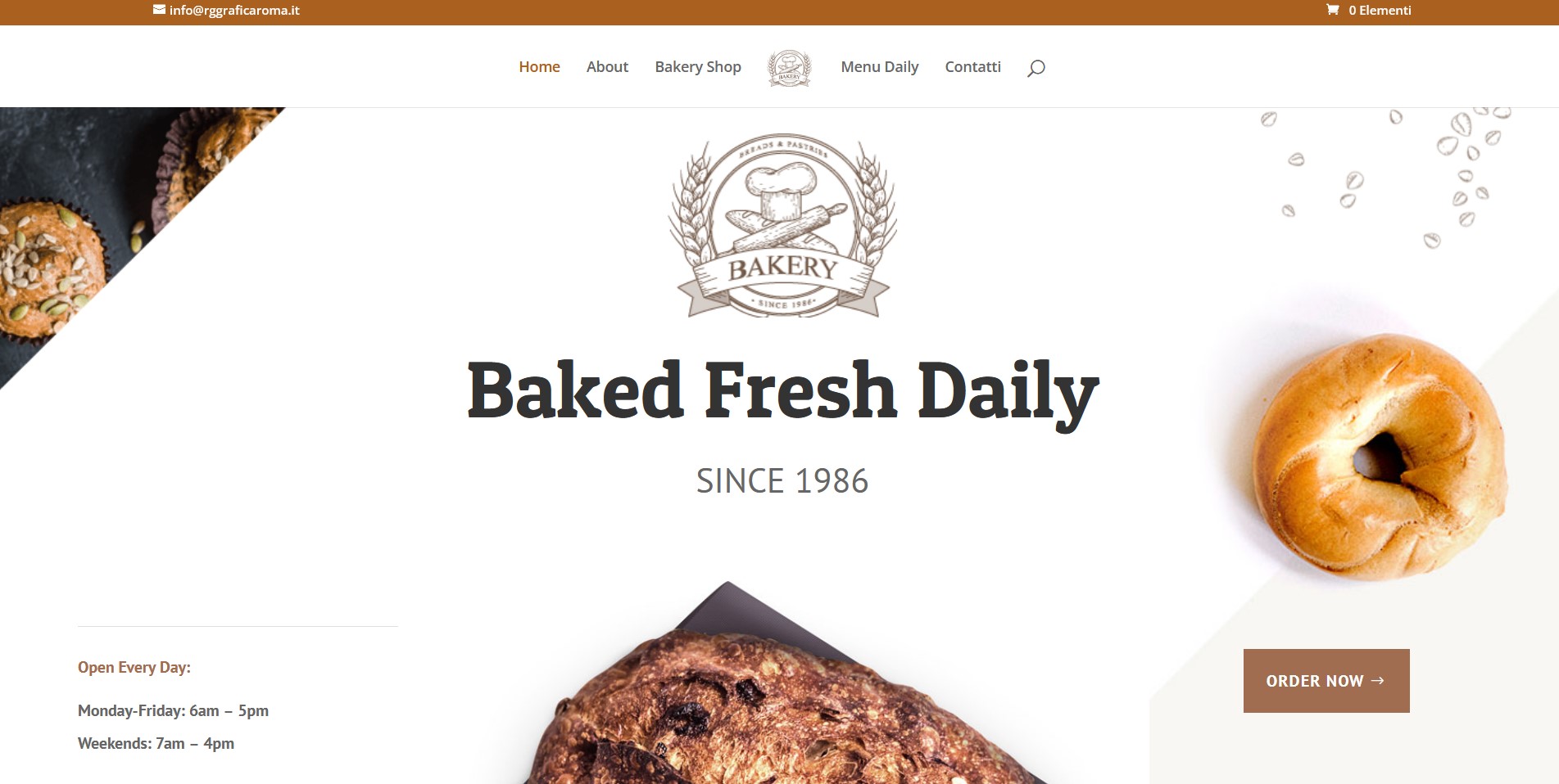 sito web bakery shop